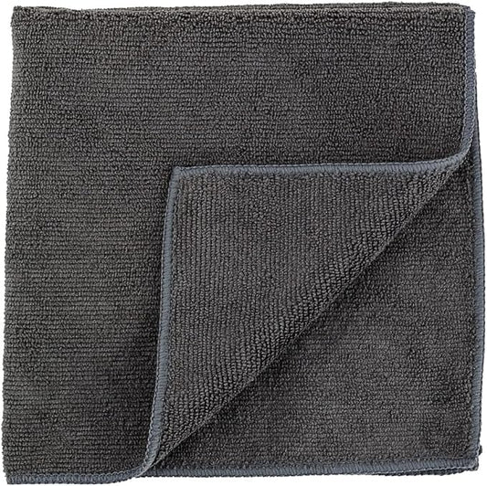 Restaurantware Clean Tek Professional 16 x 16 Inch Cleaning Cloths 100 Lint Free Microfiber Towels - Highly Absorbent Non Abrasive Gray Microfiber Cleaning Rags Reusable For All Purpose Use