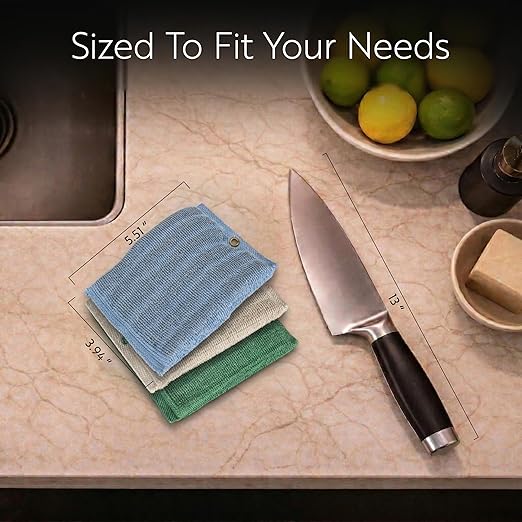 Restaurantware Scouring Pad 3 Count 5.5 x 3.9 Inches Plastic Steel Wool Sponge Metal Scrubber Durable Odor Free Scrubber Multi-Color Blue+Beige+Green Household Cleaning Sponge