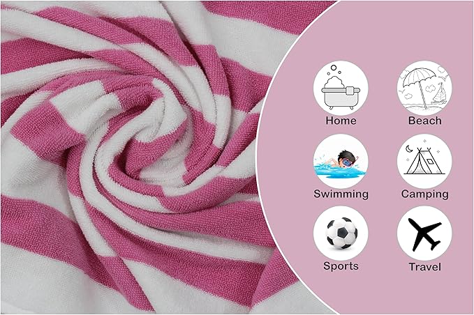 ORIGINAL KIDS Wash Cloth - Set of 12 Cabana Stripe Washcloths - 100% Cotton Yarn-Dyed Terry - 450 GSM Quick Dry Soft Absorbent Gentle Baby Face Towels for Bathroom Travel Daycare - 12x12 - Pink White