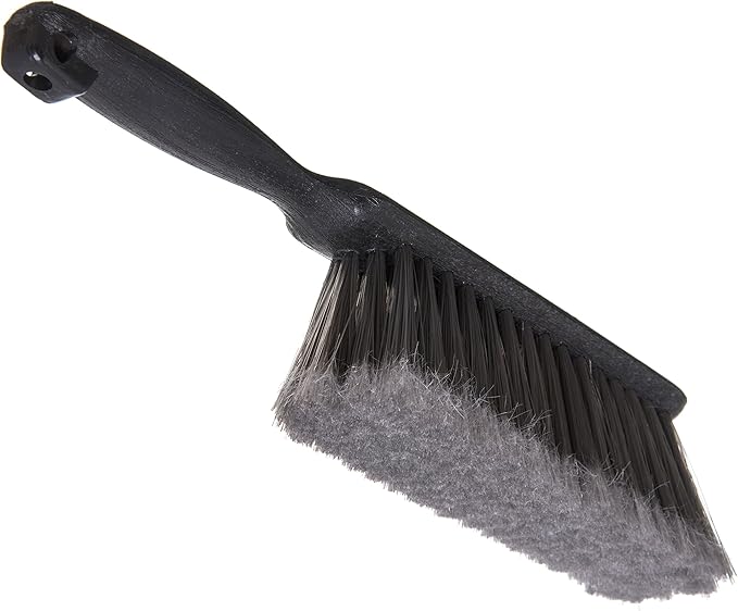 SPARTA Flo-Pac Bench Brush with Flagged Bristles, Small Counter Broom with Handle for Cleaning Smooth Surfaces, 8", 12 Count, Gray