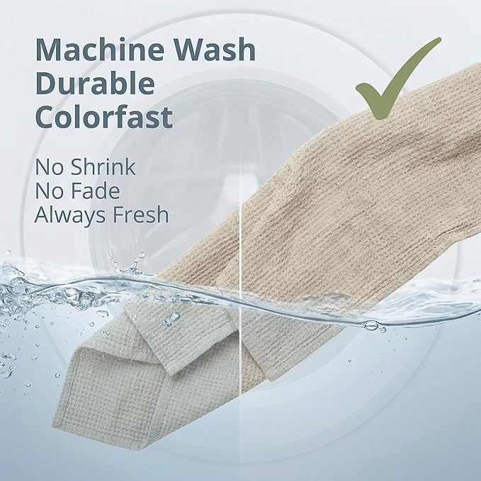 Pure 100% Linen Bath Towel - 30x60-inch Lightweight Travel Towel - Linen Beach Towel Waffle Weave Quick Dry Hair Towel - Thin Towels for Bathroom