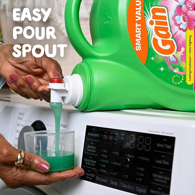 Gain Liquid Laundry Detergent, Spring Daydream Scent, 154 fl oz, 107 loads, Freshness + Odor Fighting, Laundry Detergent Liquid Soap, HE compatible