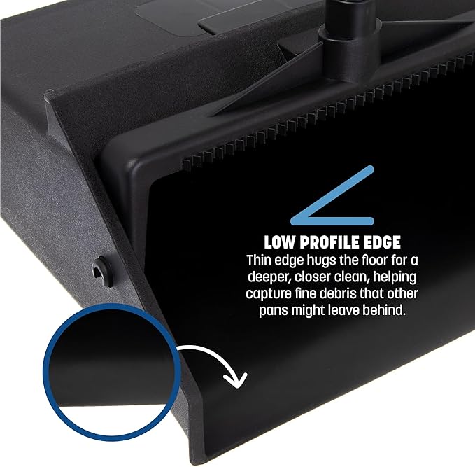 Carlisle FoodService Products Duo-Pan Upright Dust Pan Essential Cleaning Tools for Home and Commercial Use, 30", 1 Count, Black
