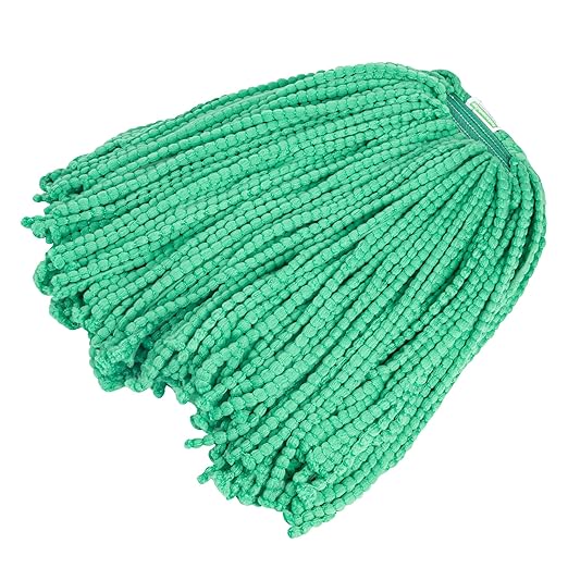 Restaurantware-MOP Head ONLY: Clean Tek Professional 24 Ounce Wet Mop Head, 1 Cut End Refill - Handle Sold Separately, 1.25 Inch Headband, Microfiber Green Replacement, Reusable