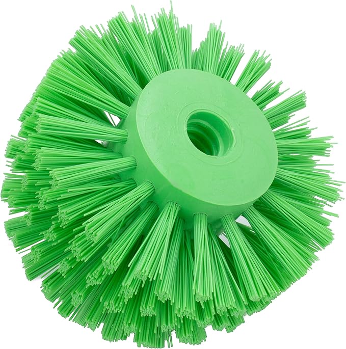 SPARTA Industrial Tank Brush Head Pipe Brush Head, Drain Brush with 3/4" Thread Hole (Handle Not Included) for Commercial Use, Plastic, 5 x 3.9 Inches, Lime