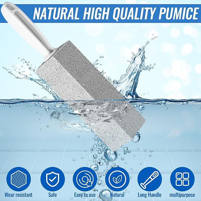 Pumice Stone for Toilet Cleaning, 9Pcs Gray Pumice Stone Toilet Brush for Cleaning Toilet, Bathtubs, Grill, Kitchen Sink
