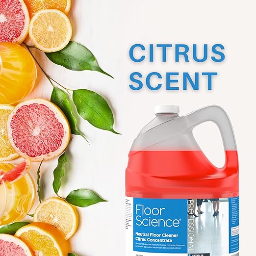 Diversey Floor Science CBD540441 Professional Neutral Floor Cleaner, Deep & Gentle Cleaning with No Residue, Citrus Scent, Concentrate, 1-Gallon