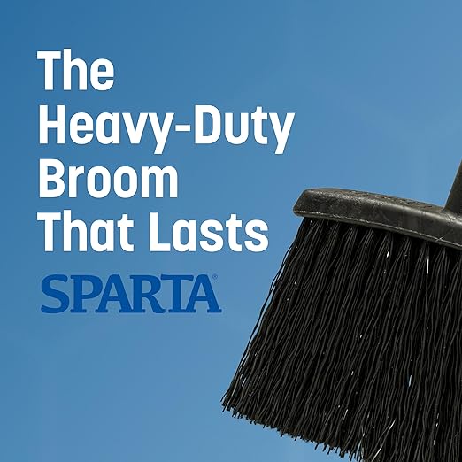 Carlisle FoodService Products Duo-Sweep Plastic Small Debris Broom with Handle, 48 Inches, Black, (Pack of 12)