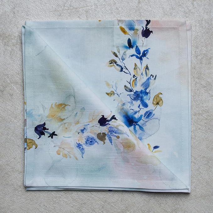 Maison d' Hermine 100% Cotton Cloth Napkins Set of 4 Everyday Reusable Square Napkins Cloth Washable Dinner Party Wedding Restaurant Hotel Kitchen Spring Summer (Lazy Summer Days, 20" x 20")