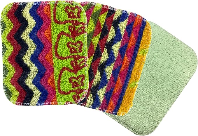 Scrub & Wipe 2-in-1 - The Original European Scrubby + Microfiber. Non-Scratching Scouring Cleaning Pad with Heavy-Duty Reusable Household Cleaning Cloth, Safe for Teflon, Assorted Colors