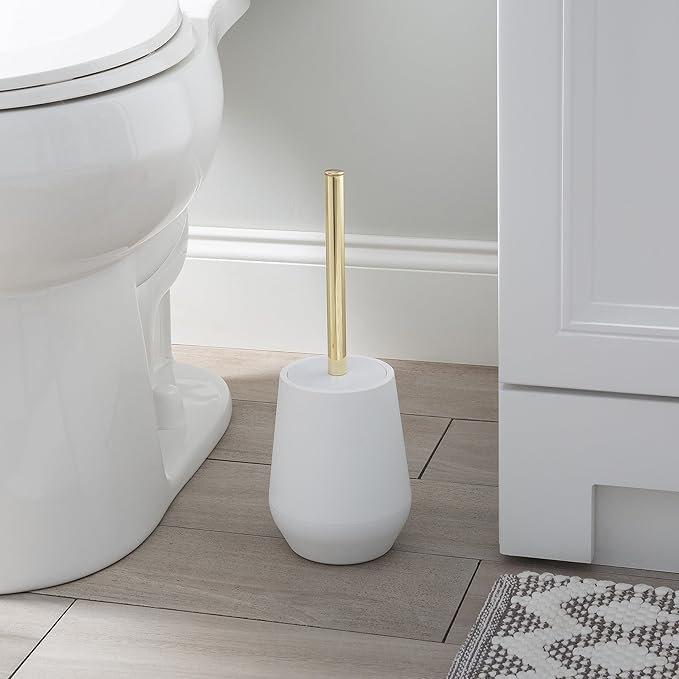 Bath Bliss Soft Toilet Brush | Bathroom Cleaning | Rust Resistant | 360 Degree Bristle Brush | White