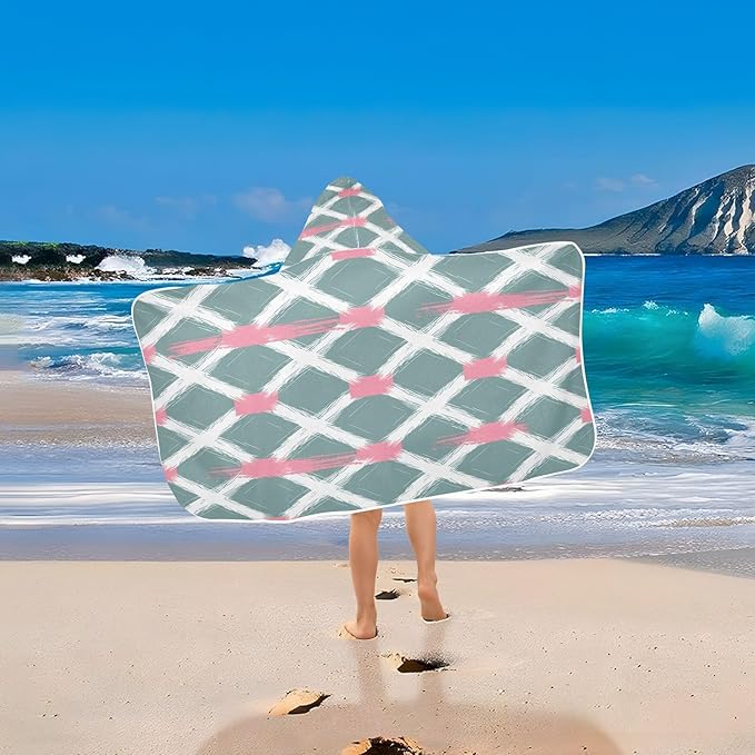 CEBUGI Textured Pattern Hooded Bath Towel for Kids Absorbent Soft Bath Towel Wrap with Hood 50x23.5in Pool Beach Shower Towel for Boys Girls