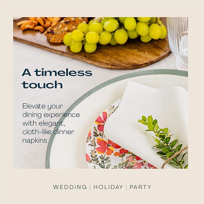 Lintext Disposable Linen-Feel Guest Towels - 12" x 17" Cloth-Like Hand Towels - Soft And Absorbent Paper Napkin For Bathroom, Kitchen, Or Event [Extra-Soft - Pack of 200]