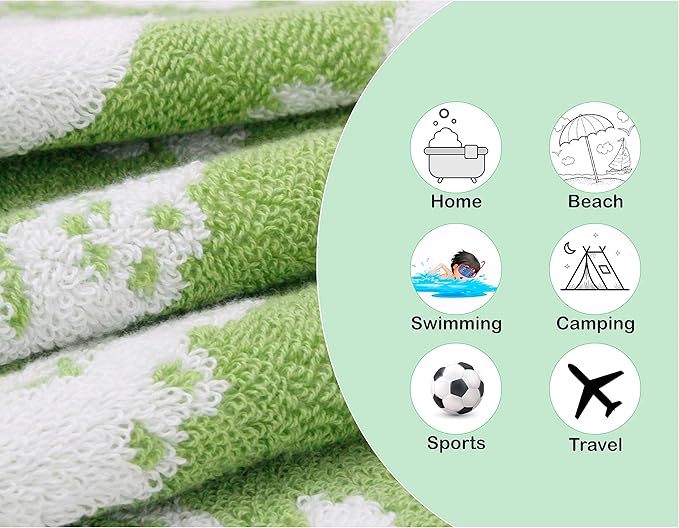 ORIGINAL KIDS Wash Cloth - Bath Time in A While Crocodile Set of 12 Washcloths - 100% Cotton Jacquard Super Soft Colorful Absorbent Quick Dry Easy Care Face Towel Face Cloth Gift - 12x12 - Green Blue