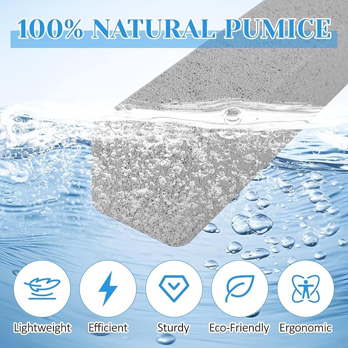 4 Pack Toilet Pumice Stone with Handle,Pumice Stone Toilet Bowl Cleaner,Suitable for Removing Limescale and Cleaning Toilets, Swimming Pools, Bathrooms, and Sinks