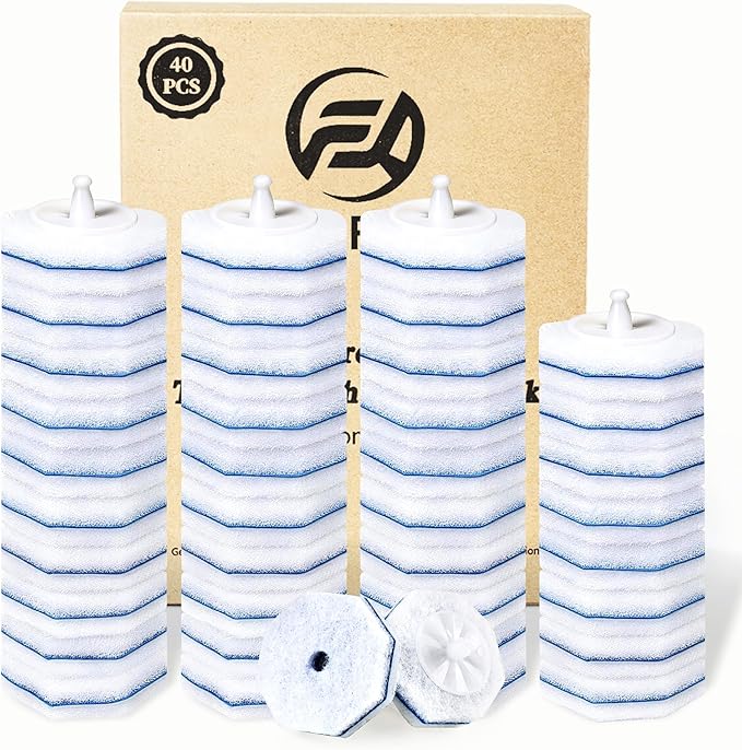 40 Toilet Wand Refills for Clorox Toilet Wand, Disposable Toilet Brush Head with Rich Foaming, Extra Thick Triple-layer Refills, Strong Cleaning & Scrubbing Power, Won't Fall Off or Fall Apart