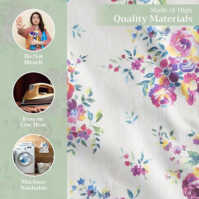 Maison d' Hermine 100% Cotton Cloth Napkins Set of 4 Everyday Reusable Square Napkins Cloth Washable Dinner Party Wedding Restaurant Hotel Kitchen Spring Summer (Rose Garden, 20" x 20")