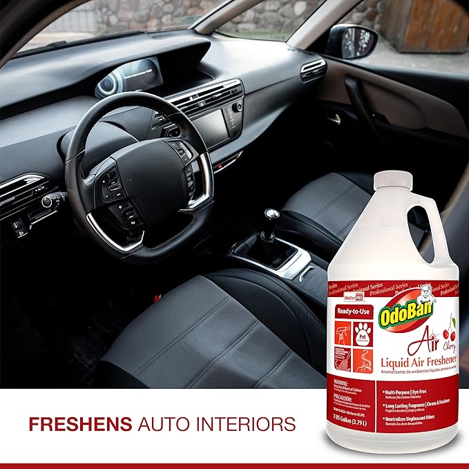 OdoBan Professional Series Ready-to-Use Air Liquid Air Freshener, Made in the USA, Cherry, Spring Fresh and Lavender Variety, Set of 3, 1 Gallon Each