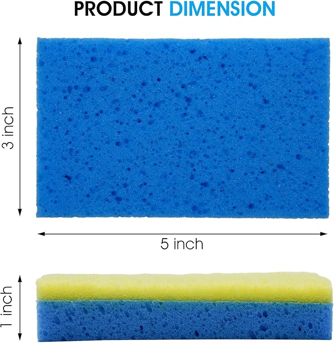 S.M. Arnold Scrub Away™ Plus Sponges, 4-Pack - 3" x 5" Non-Abrasive Dual-Sided Cleaning Tool for Car Detailing, Home & Office, Safe on Leather & Paint, Efficient Grime Removal
