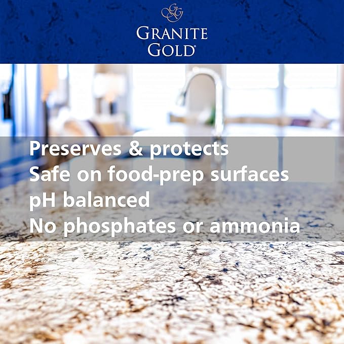 Granite Gold Daily Cleaner for Granite,Marble & Other Natural Stone & Quartz Surfaces,32 Ounces,(Pack of 2)