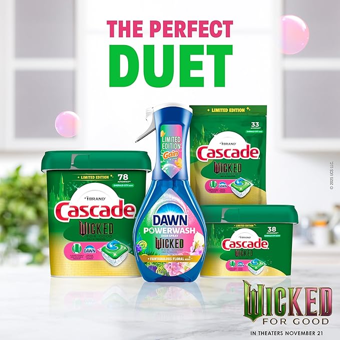 Dawn Powerwash Spray, "Wicked: For Good" Limited Edition Dish Soap, Dishwashing Liquid, Fantabulous Floral, 1 Starter Kit, 16 Fl Oz