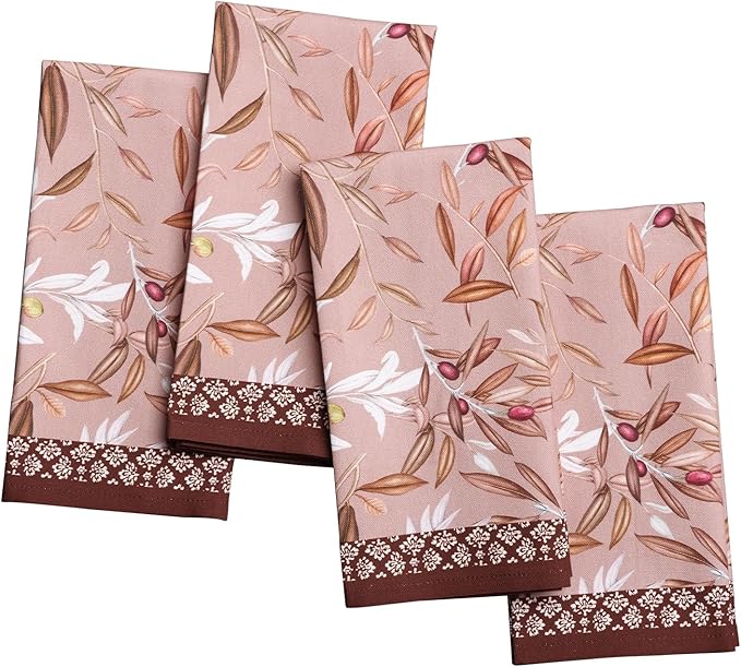 Maison d' Hermine 100% Cotton Cloth Napkins Set of 4 Everyday Reusable Square Napkins Cloth Washable Dinner Party Wedding Restaurant Hotel Kitchen Spring Summer (Nyons, 18" x 18")
