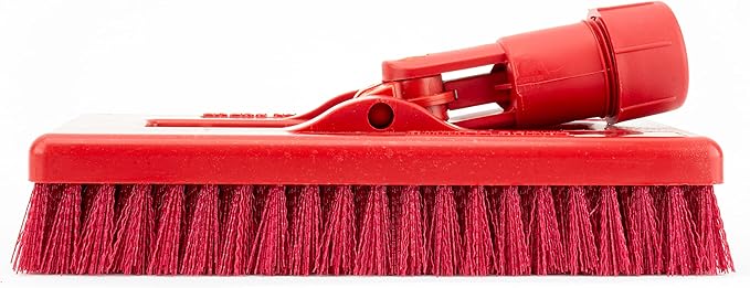 SPARTA 3638831EC05 Polyester Rectangle Scrub Brush, Floor Brush, Cleaning Brush With Swivel Head For Cleaning, 8 Inches, Red