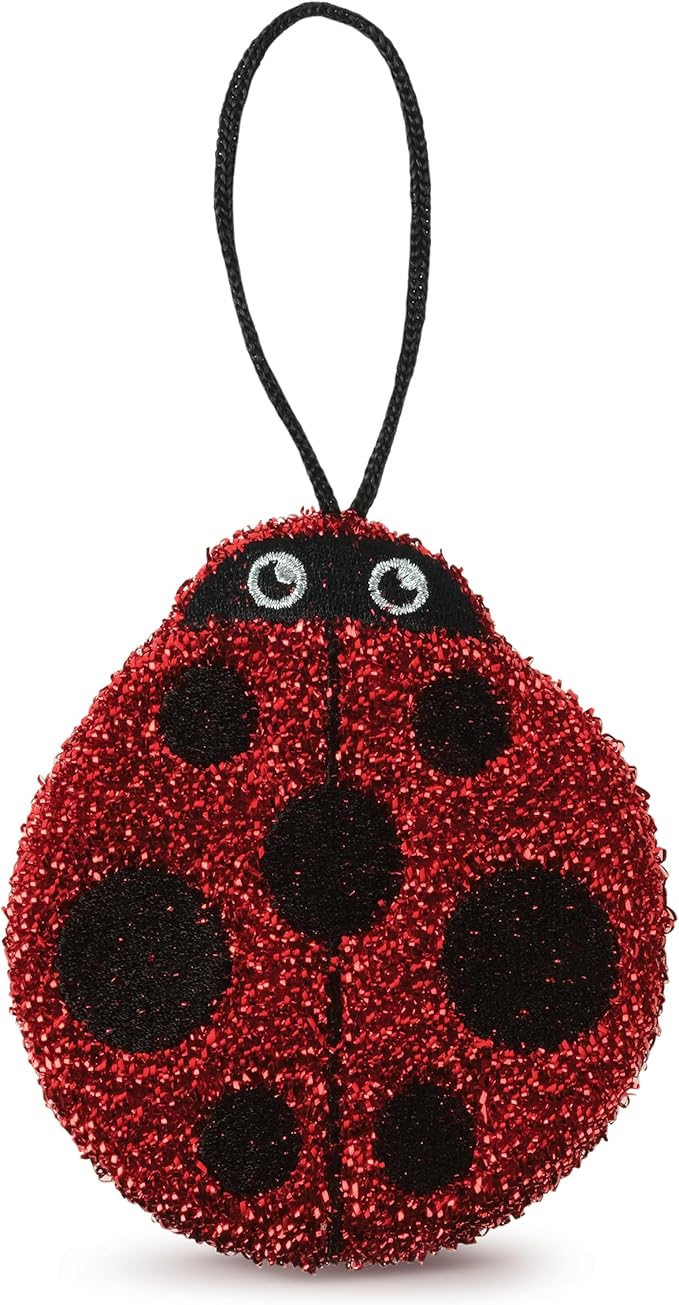Genuine Fred Cleaning Ladies Ladybug Sponges, Set of 2 Scrubber Sponges, Gentle on Cookware, Tough on Grime, Corded Loop for Easy Drying, Fun and Functional Design, Great Gift