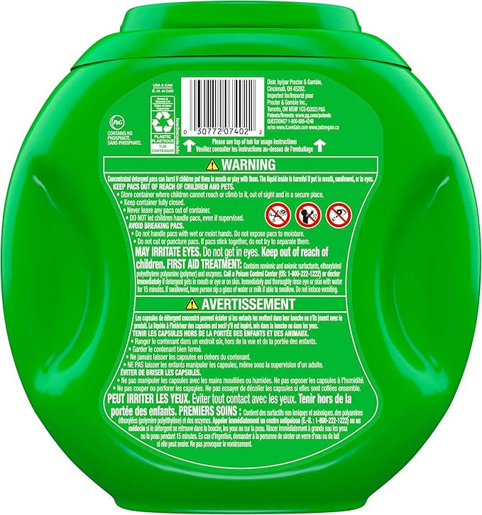 Gain Flings Liquid Washing Detergent Pacs, Now with Odor Defense + Color Guard, Waterfall Delight Scent, 4-In-1 Liquid Laundry Detergent Pods, clean & fresh, 60 Count (Pack of 4)