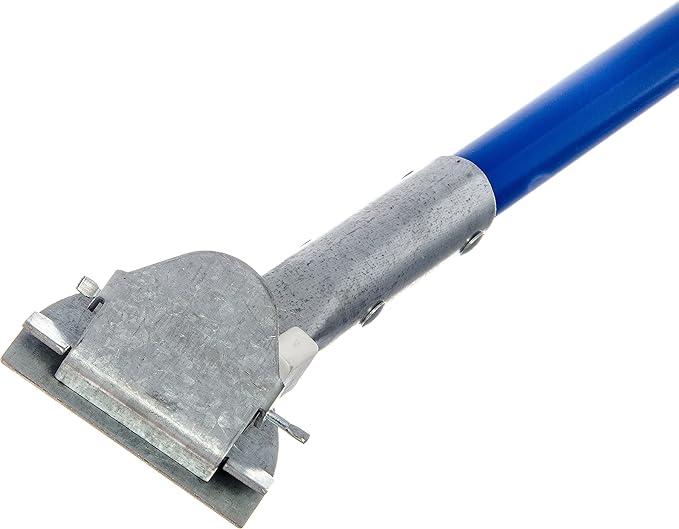 Carlisle FoodService Products Commercial Dust Mop Handle, Clip On Dust Mop Handle for Janitorial and Maintenance Use, 60 Inch Long Vinyl-Coated Metal Handle with Flexible Connector, Blue (Pack of 12)
