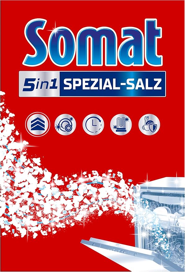 SOMAT Special Salt (1.2 kg), Dishwasher Salt for Stronger Dishwashing Performance, Water Softener for Dishwasher Works Against Limescale for Shiny Results and Longer Life
