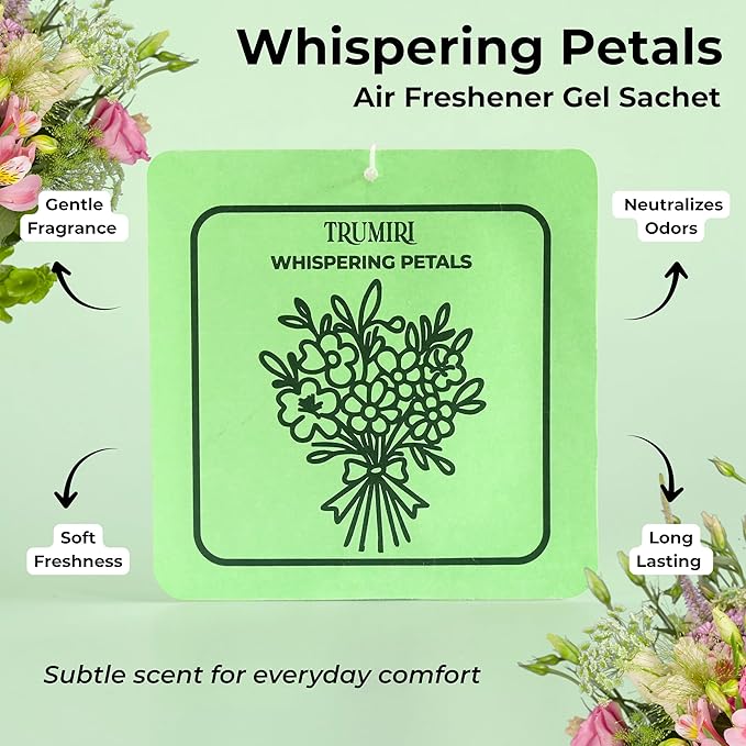 Whispering Petals - Room Deodorizer Gel Odor Eliminator For Home - Pack Of 3 - Bathroom Air Freshener Odor Absorber Closet Deodorizer - Non Plug In Strong Scent For Kitchen Trash Basement Shoe Rack