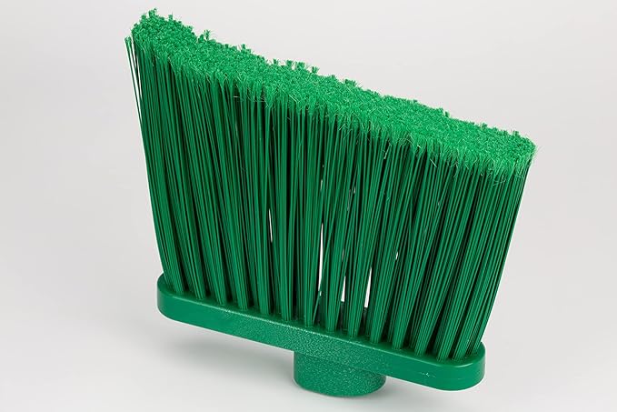 SPARTA 41083EC09 Plastic Color Coded Broom, Unflagged Bristles, Long Broom With Angled Head For Small Debris Cleaning, 56 Inches, Green