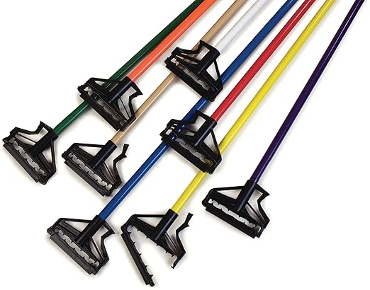 SPARTA 4166404 Spectrum Fiberglass Mop Handle With Quik-Release For Cleaning, Commercial, Residential, 60 Inches, Yellow, (Pack of 12)