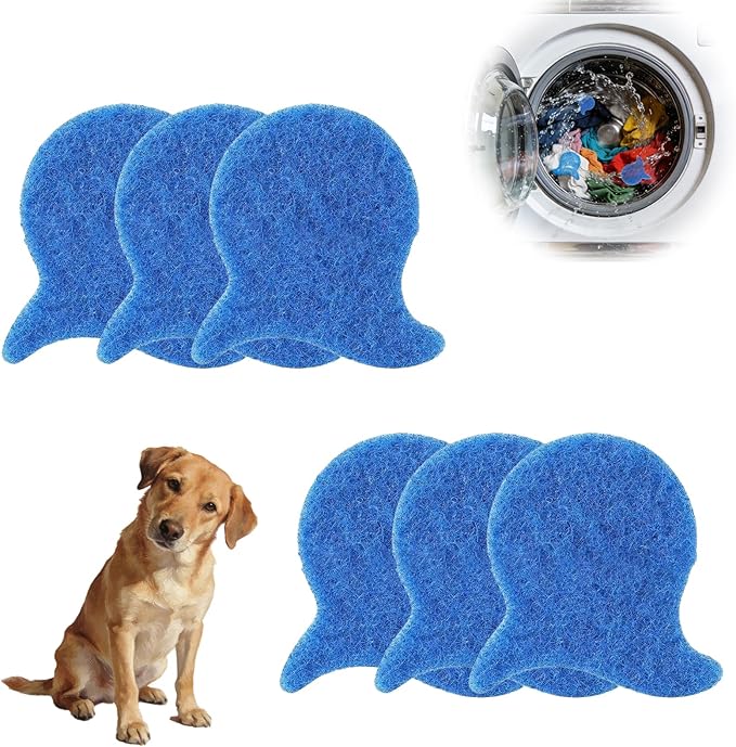 6 Pcs Pet Hair Remover for Laundry - Reusable Laundry Pet Hair Effectively Removes Fur Catcher Tool from Clothing for Washing Machines Dryers Easy to Use Clean
