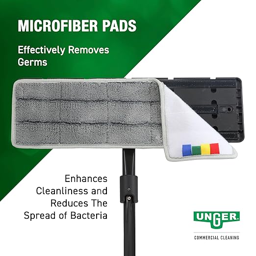 Unger Commercial - OmniClean Dual Bucket Kit with Offset Pole for Professional Floor Cleaning Systems, Janitorial Cleaning Set - CLBK2