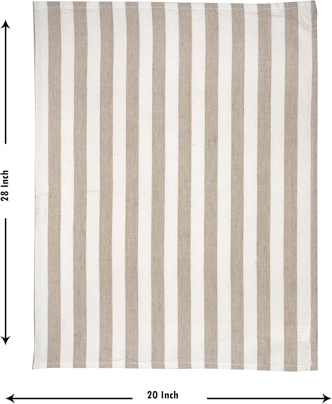 Kitchen Towels or Tea Towels with Hanging Loop | Cotton Flax | 20" X 28" | Set of 3 | Super Absorbent, Quick Drying, Hand Towels for Modern Kitchen Décor | Assort Design