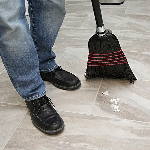 Boardwalk BWK930BP Flagged Tip Poly Bristle Janitor Brooms, 57-58-1/2", Natural/Black (Case of 12)