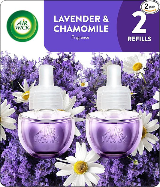 Air Wick Plug in Scented Oil Refill, 2ct, Lavender & Chamomile, Essential Oils, Air Freshener