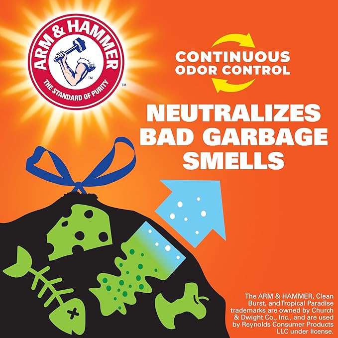 Hefty Ultra Strong 30 Gallon Trash Bags, Large Trash Bags, Multipurpose, Break Resistant Drawstring Closure, Resists Leaks, Punctures, and Tears, Black, Fabuloso Watermelon Scent, 50 Bags (Pack of 3)
