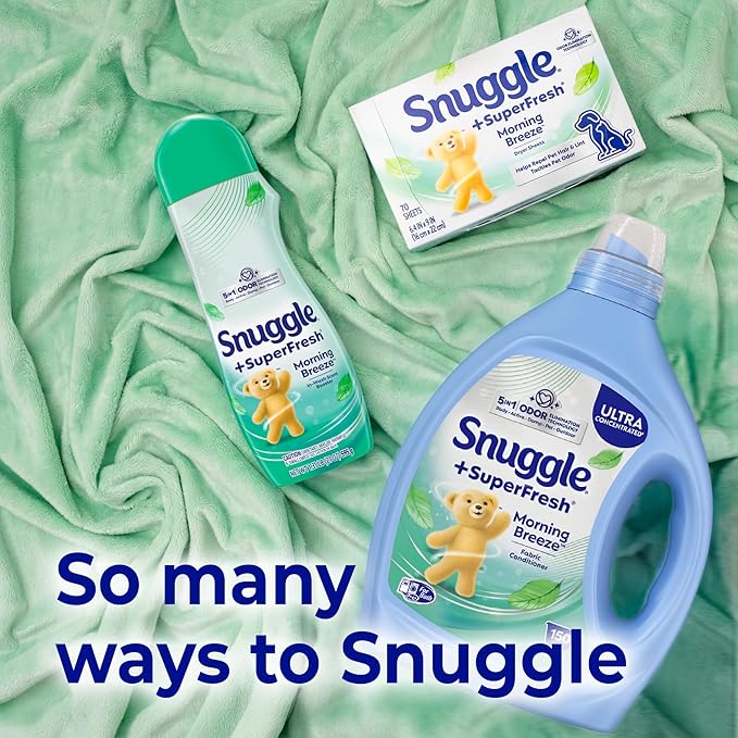 Snuggle SuperFresh Fabric Softener Liquid, Ultra Concentrated, 78.8 Oz, 150 Medium Loads, Morning Breeze Fabric Conditioner, Lasting Scent, Fights Stubborn Odors, Softens, Reduces Static & Wrinkles