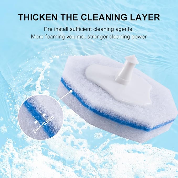 Upgraded 30pcs Toilet Wand Refills fits Clorox Toilet Wand, Thickened Cleaning Layer, Won’t Fall Apart, Disposable Bathroom Cleaning Scrub Pads with Fresh Scent, for Home & Commercial Use