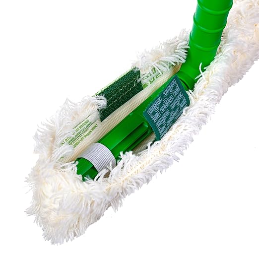 Unger Commercial Original StripWasher® Complete Window Washing Sleeve with T-Bar Handle (Case of 10), 14" (35 cm), White/Green – Ideal for Cleaning Windows, Screens, and Dusting WC350