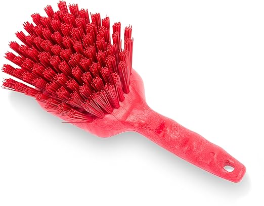 SPARTA 40541EC05 Plastic Scrub Brush, Utility Brush, Kitchen Brush With Hanging Hole For Cleaning, 8 Inches, Red - (Pack of 1)