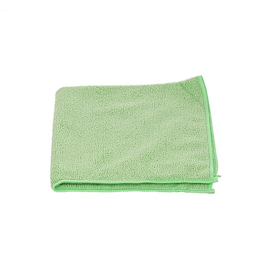 Unger Commercial MicroWipe™ 200 Ultralite Microfiber Cleaning Cloth, 16" x 16", Green, 10-Pack – Ideal for Light-Duty Dusting and Damp Cleaning ME400