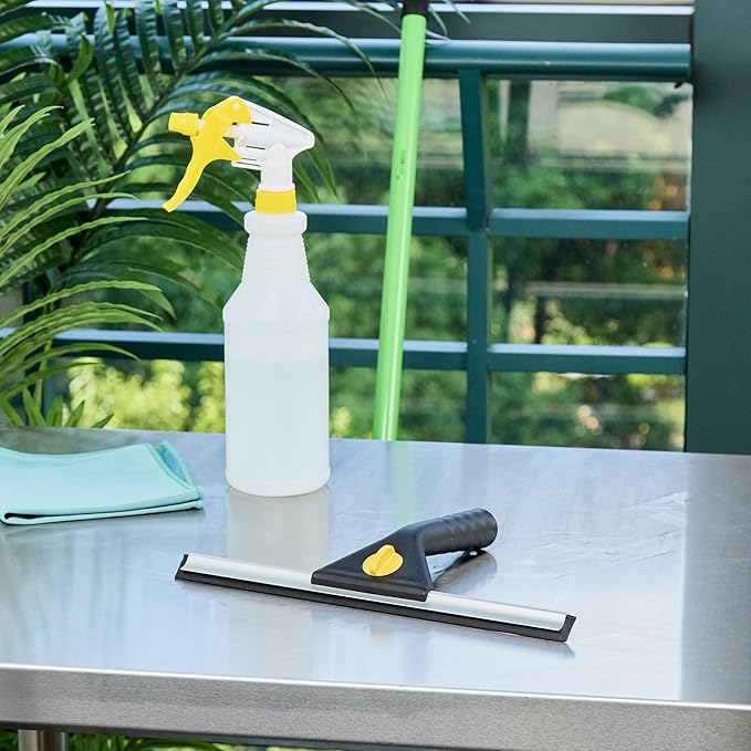 Restaurantware-Clean Tek Professional 11.81 Inch Window Squeegee, 1 Window Cleaning Squeegee with Rubber Blade - All-Purpose, for Mirror Or Glass Door, Black Plastic Wiper with Aluminum Frame