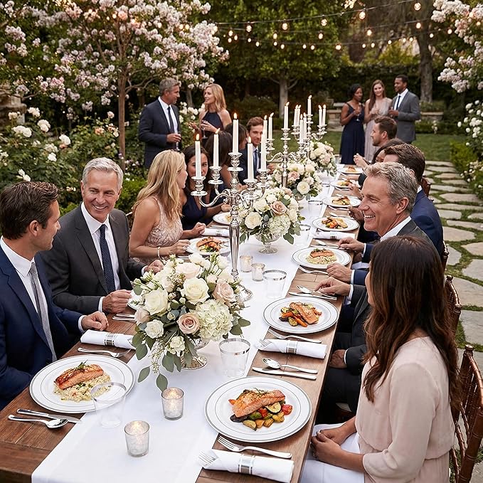 WELLIFE 350Pcs Silver Plastic Plates for 50 Guests - Disposable Dinnerware Set, Party Supplies Includes 100 Silver plates,150 Silverware,50 Napkins,50 Cups, Plastic Plates for Party and Wedding