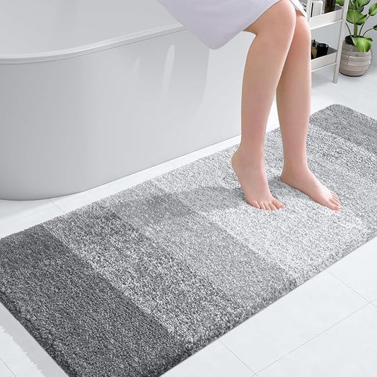 OLANLY Large Bathroom Rugs Mat 44x32, Extra Soft Absorbent Microfiber Bath Rugs, Rubber Backing, Quick Dry, Washable Bath Mats for Bathroom Floor, Tub and Shower, Home Decor Accessories, Light Grey