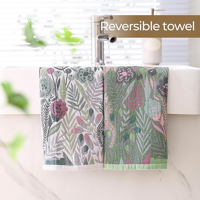 Kitchen Towels Set of 8 100% Cotton Hand Towels Dish Towels with Hanging Loop Absorbent Reusable for Cleaning Cute Design Home Decorative, Vintage Flower- 16x15 Inch