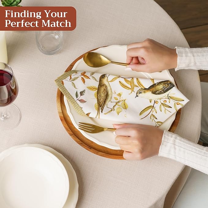 Maison d' Hermine 100% Cotton Cloth Napkins Set of 4 Everyday Reusable Square Napkins Cloth Washable Dinner Party Wedding Restaurant Hotel Kitchen Spring Summer (Verdier, 18" x 18")